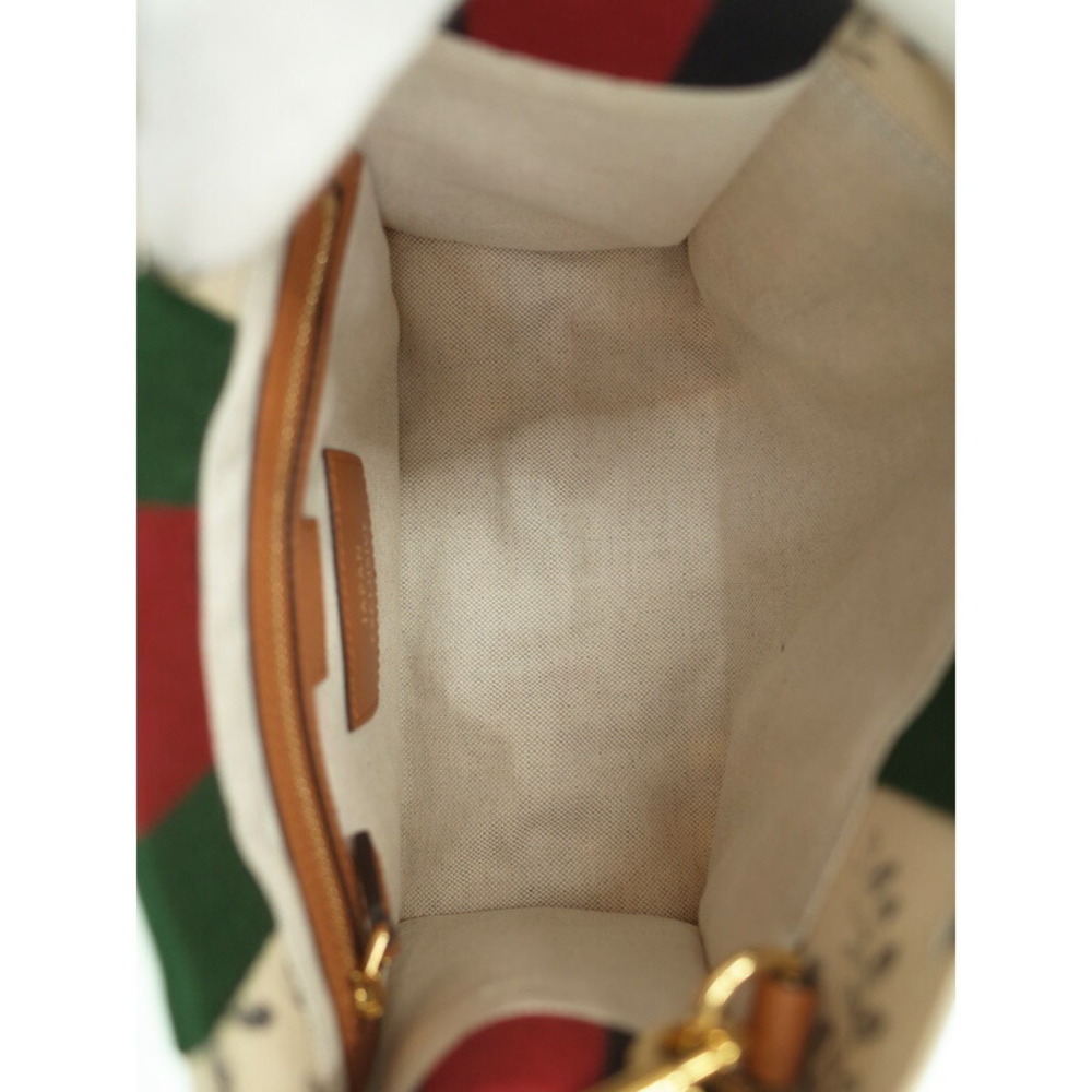 Gucci White Beige Bag Botanical Interlocking Hawaiian Tote GG Print - Picture 3 of 9